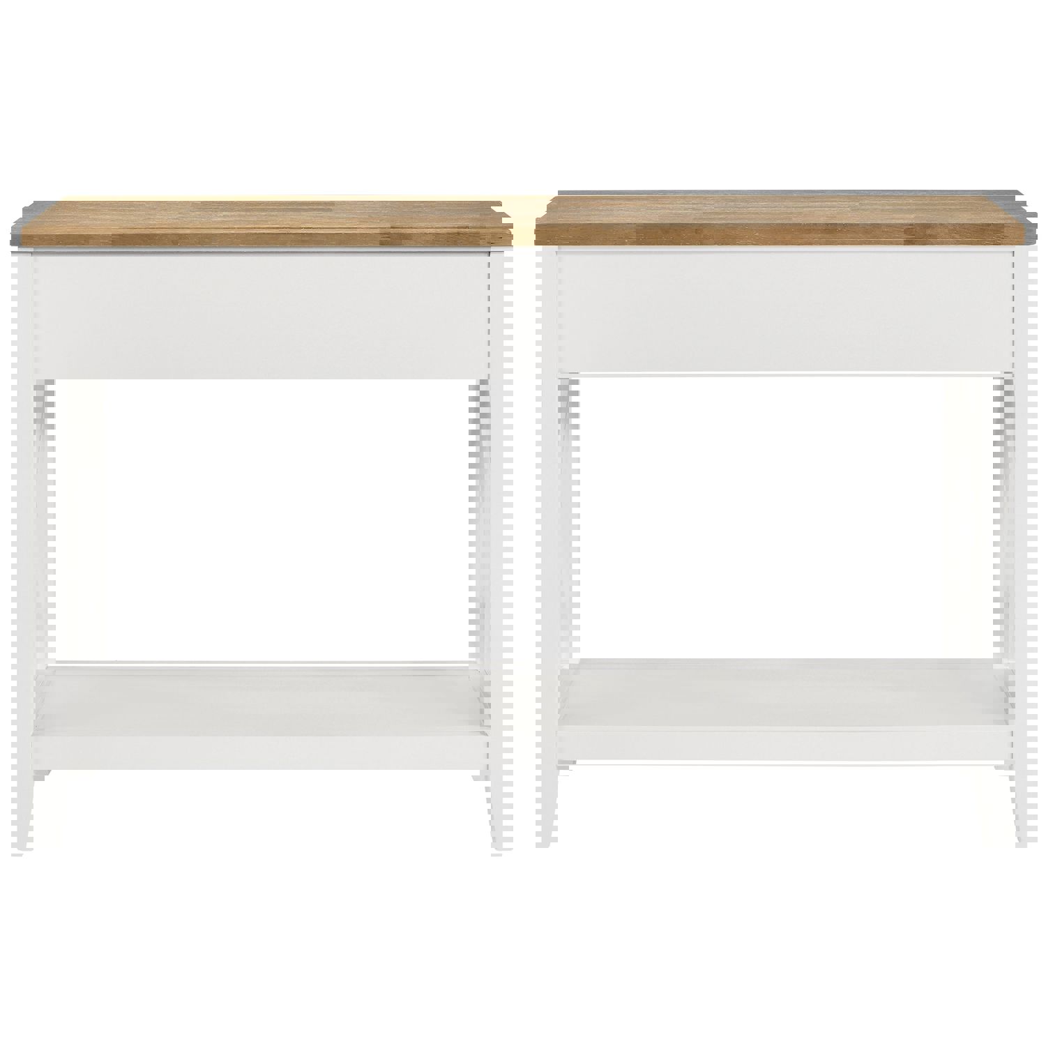 Maisy Rectangular Wooden Sofa Table With Shelf Brown and White