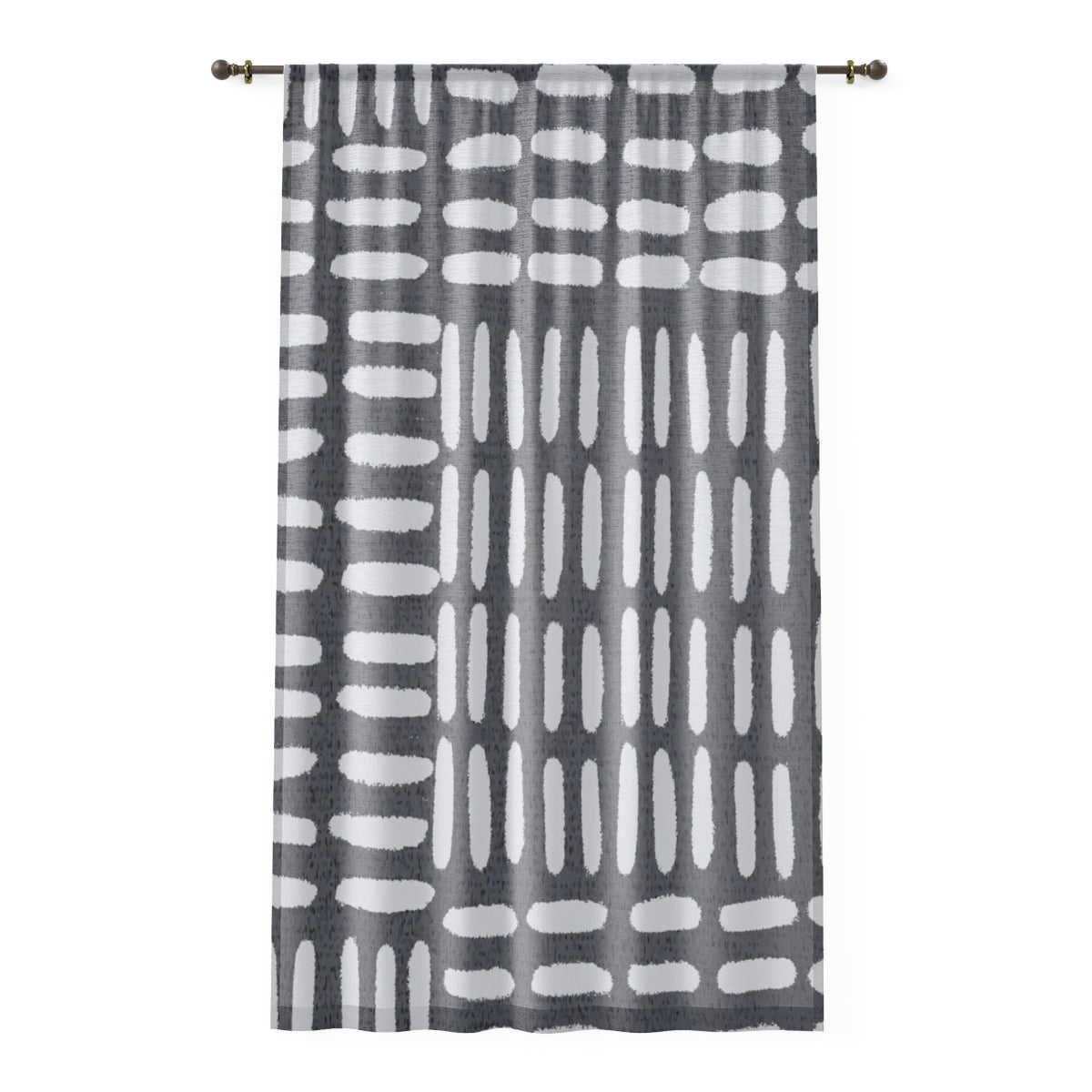 LINES & GRAY - SHEER Window Curtain
