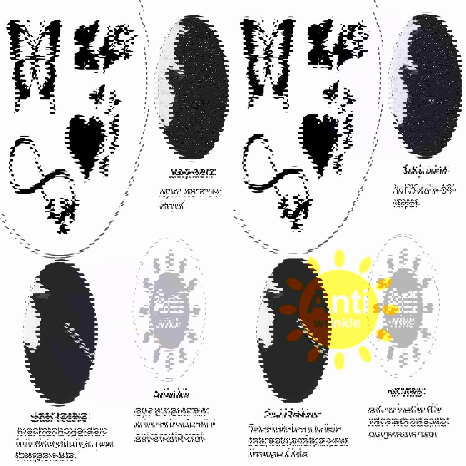 Craspire 8 Sheets 4 Style Infinity Heart & Butterfly Laser Style Plastic Adhesive Car Stickers