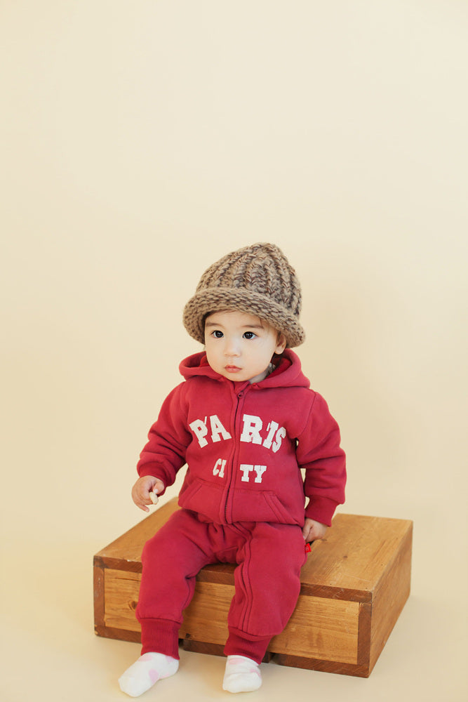 Paris Fleece Hoodie - Winter Warm Jumpsuit Romper for Babies