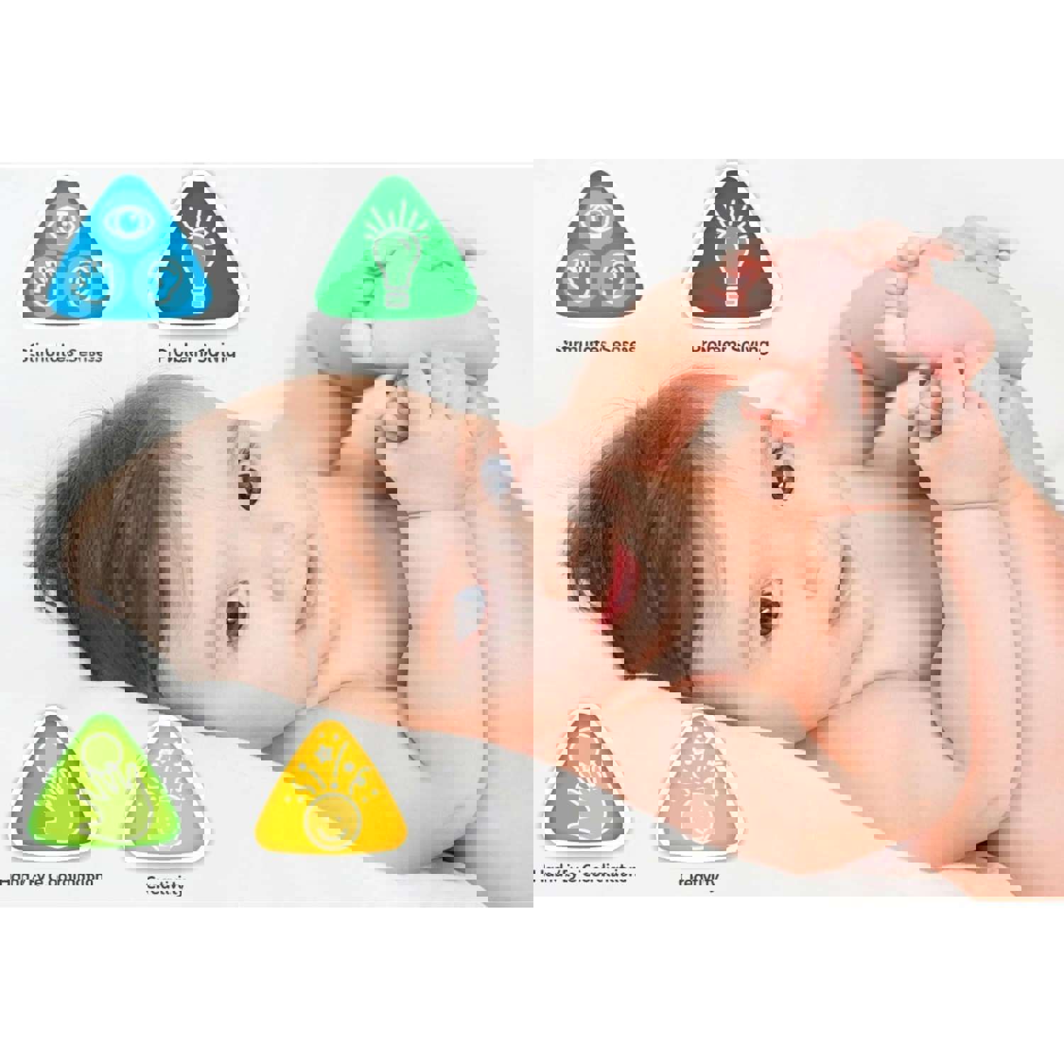 Baby Rattle Teething Handbell Toys 12 PCS Set, Infant Grab N Shake