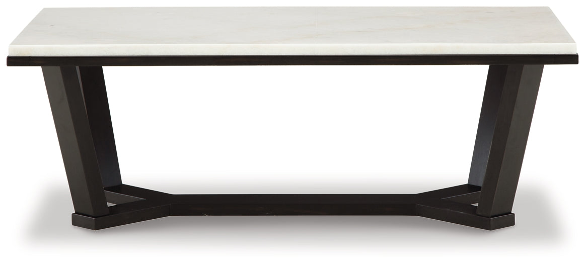Fostead Rectangular Cocktail Table - Elegant Marble Top Coffee Table
