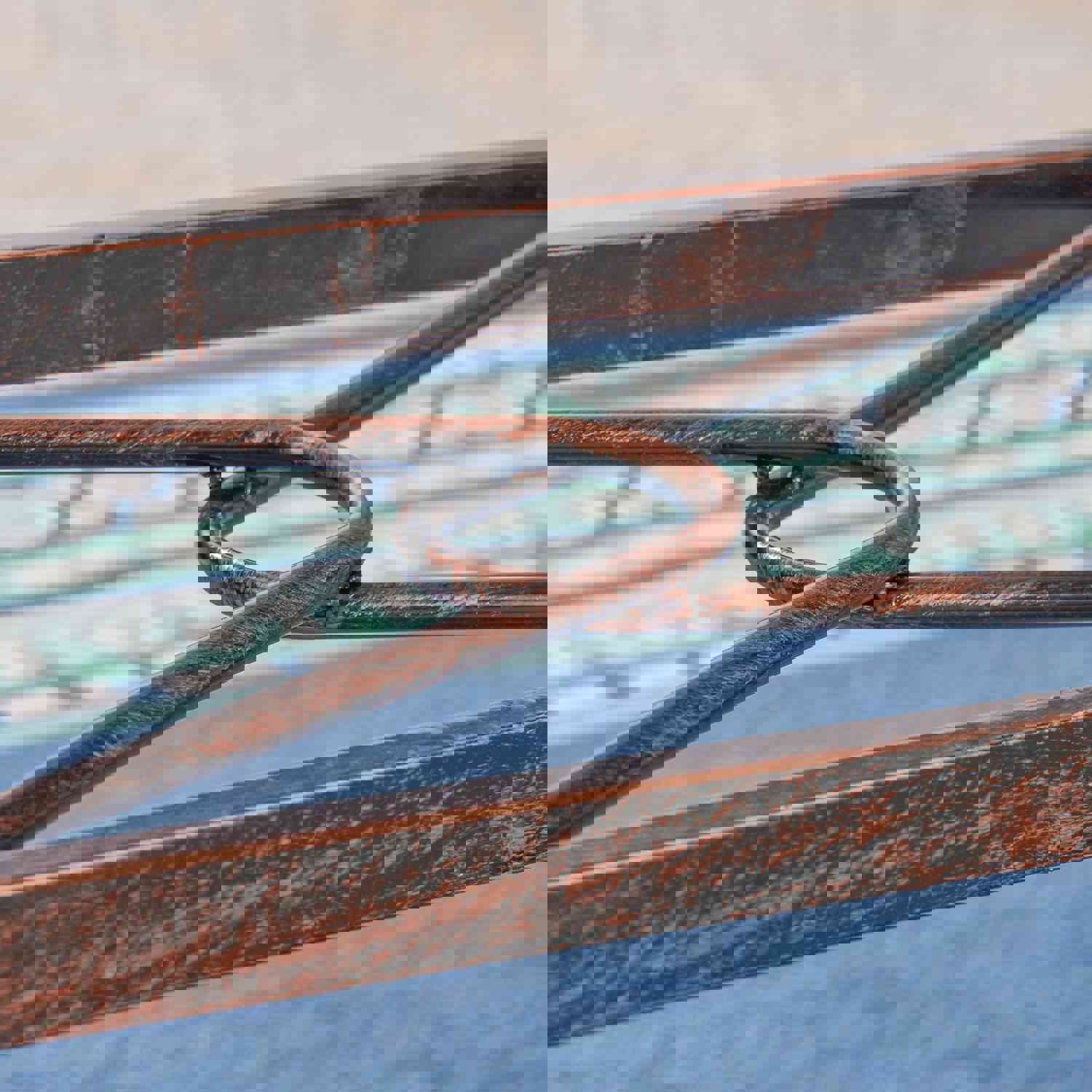 Barbara Outdoor 6-Seater Cast Aluminum Rectangular Dining Set in Shiny Copper