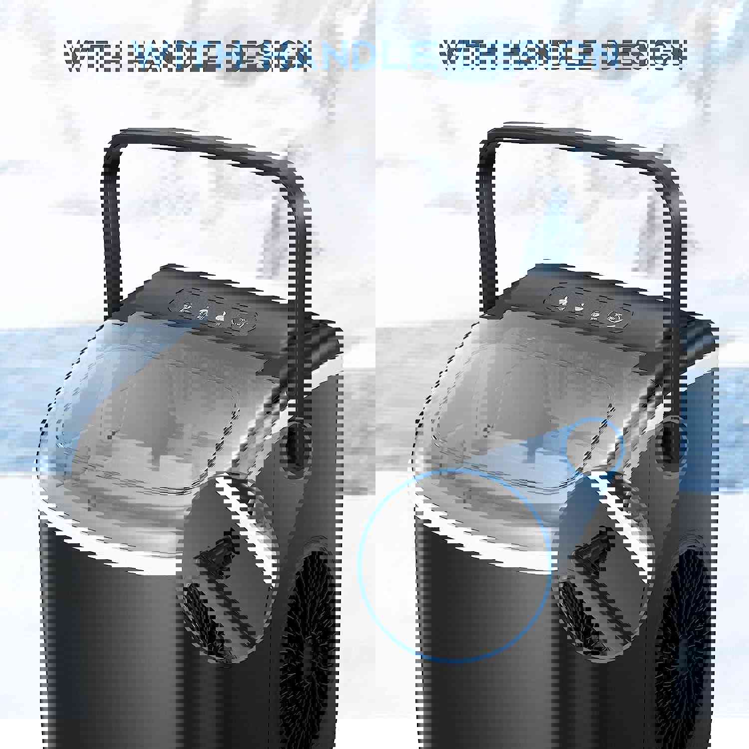 Countertop Ice Maker Machine, Portable Ice Maker with Handle, 27Lbs/24Hrs, 6Mins/9 Pcs Ice Cubes, Self-Cleaning