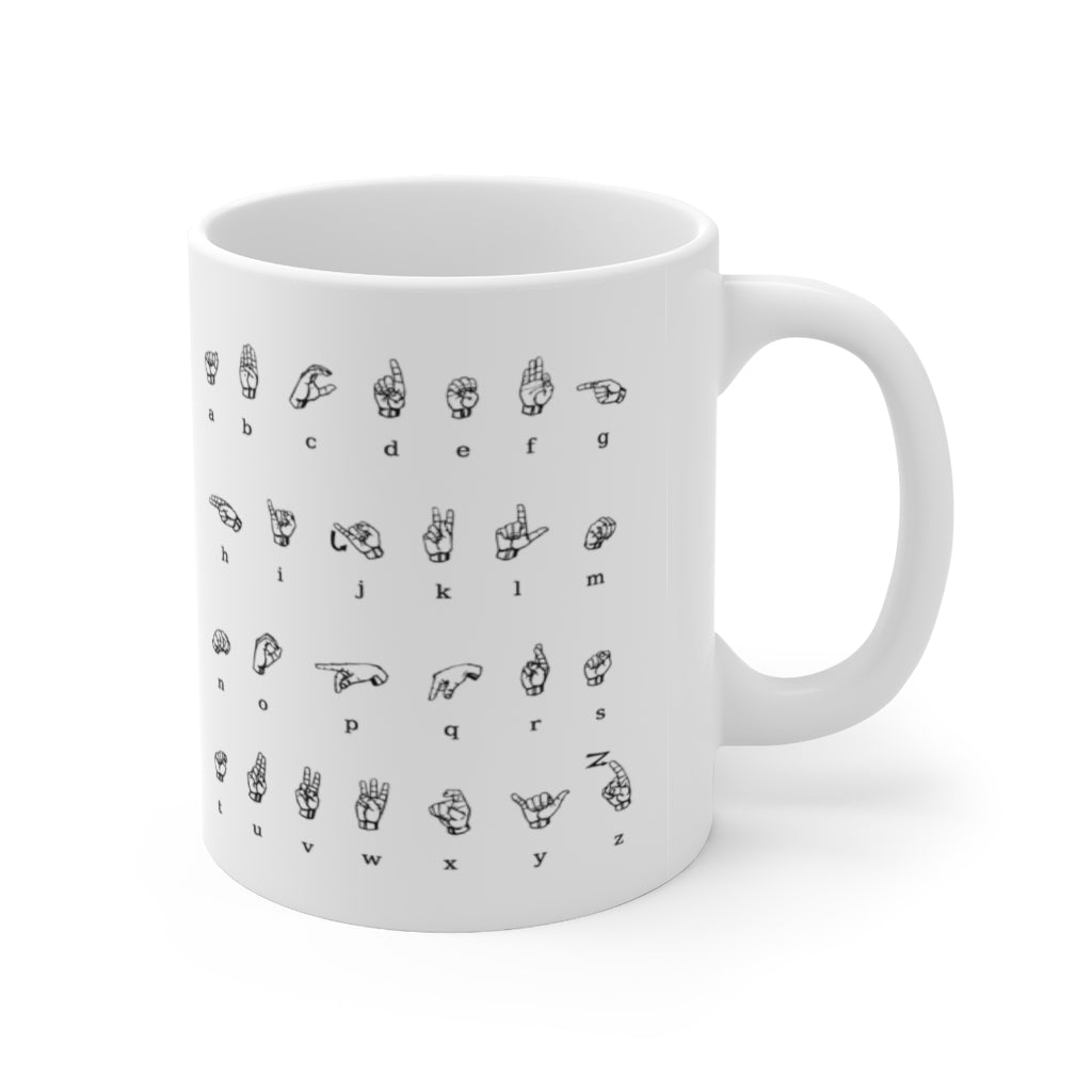 ASL Alphabet Numbers - Drink Wisely in MugWisdom - Ceramic 11oz Cup