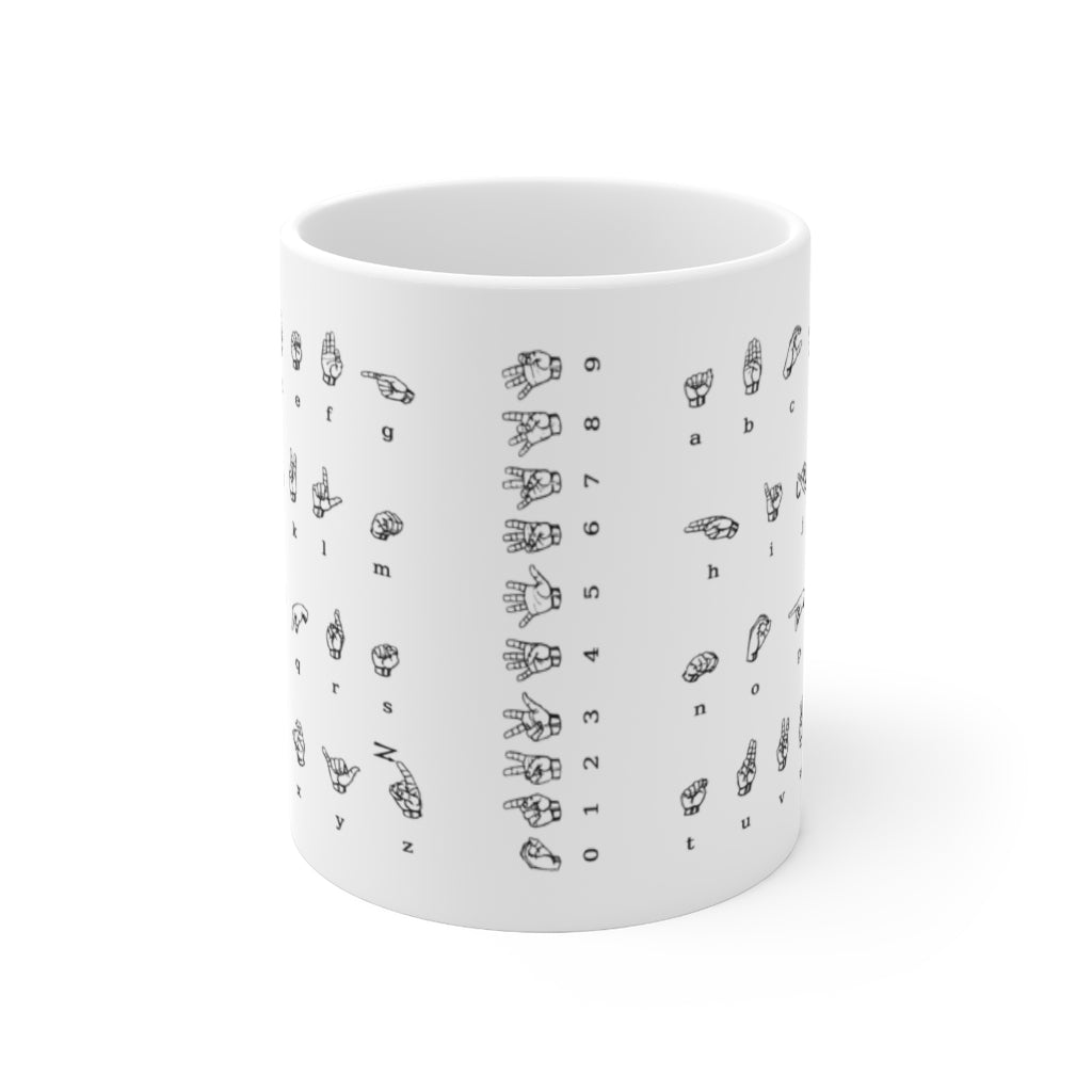 ASL Alphabet Numbers - Drink Wisely in MugWisdom - Ceramic 11oz Cup