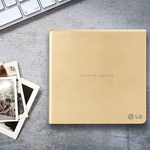 LG Electronics 8X USB 2.0 Ultra Slim Portable DVD+/-RW External Drive with M-DISC Support (Gold)