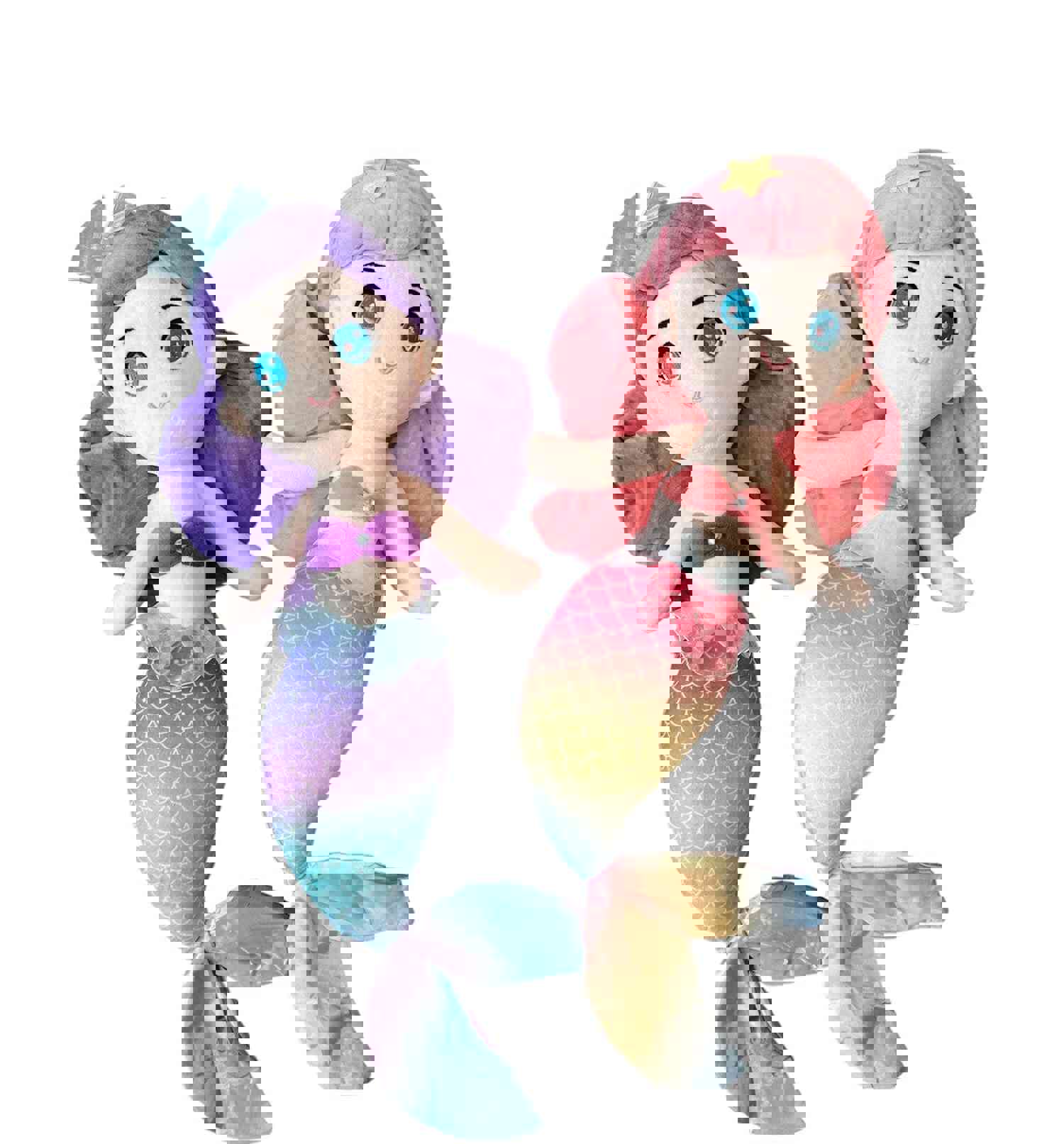 Soft Mini Plush Mermaid Princess Toy - 17 Inches, 3 Colors