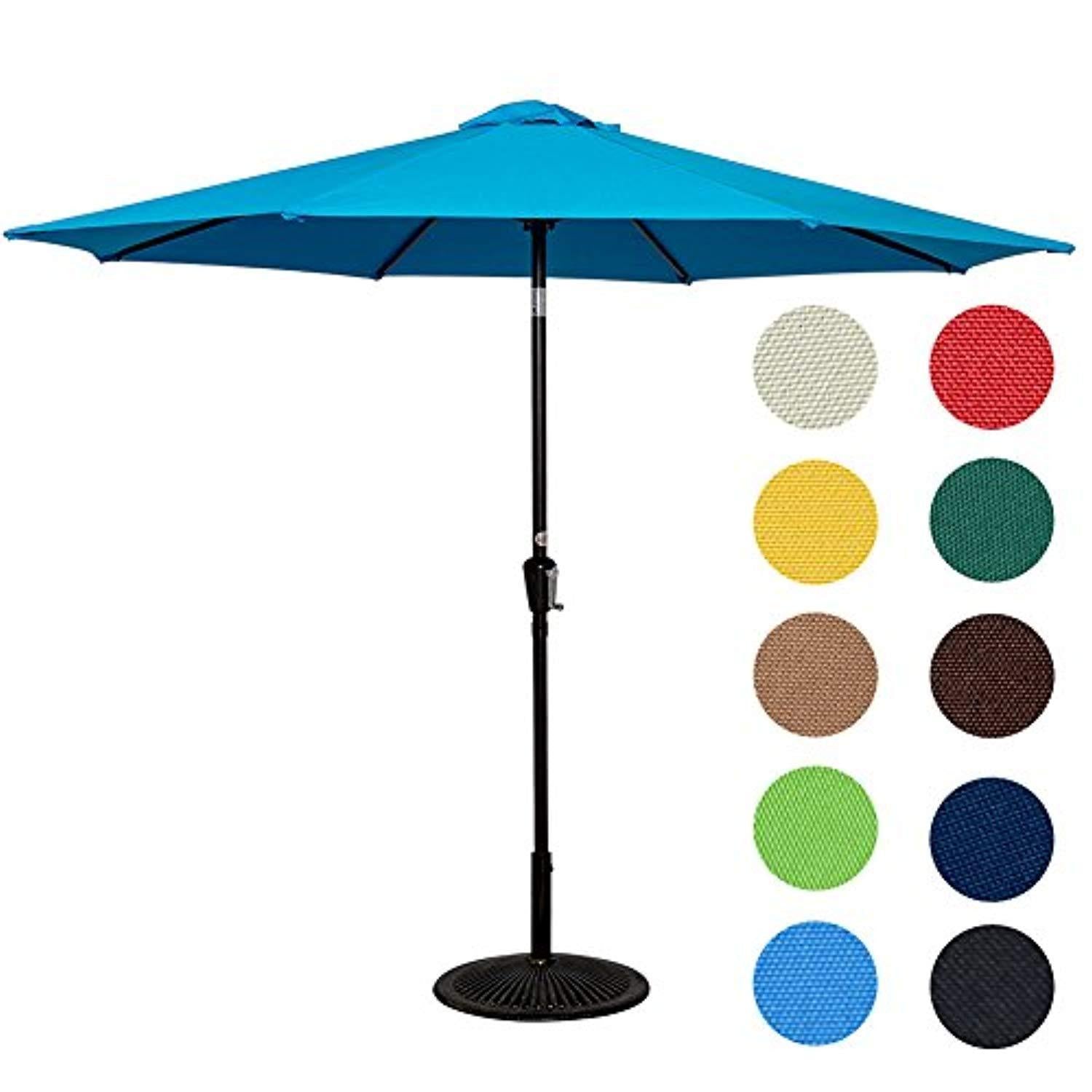 Sundale Outdoor 10 Feet Aluminum Market Umbrella with Crank and Push Button Tilt
