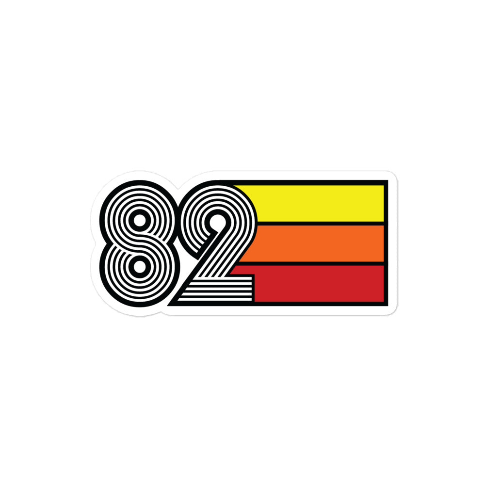 82 - 1982 Retro Tri-Line Decal Bubble-Free Vinyl Stickers