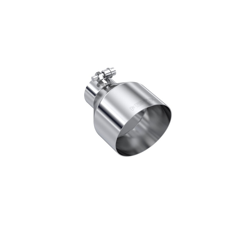 MBRP Universal T304 Stainless Steel Exhaust Tip - 2.5in ID / 5in OD / 6.5in Length Angle Cut Single Wall