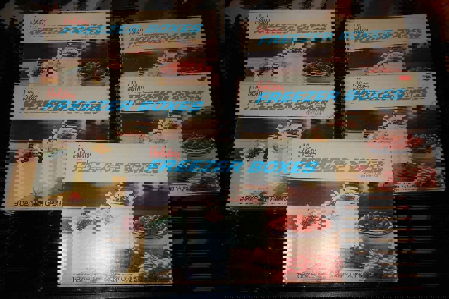 Vintage 70s Holiday Freezer Boxes - 5 Pack