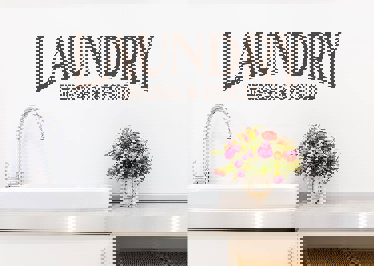 Laundry Wash And Fold Vinyl Wall Decal - Multiple Colors & Sizes