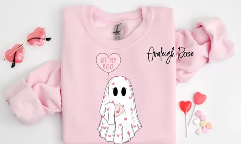 Valentine's Ghost Sweatshirt - Cute Spooky Valentine Gift