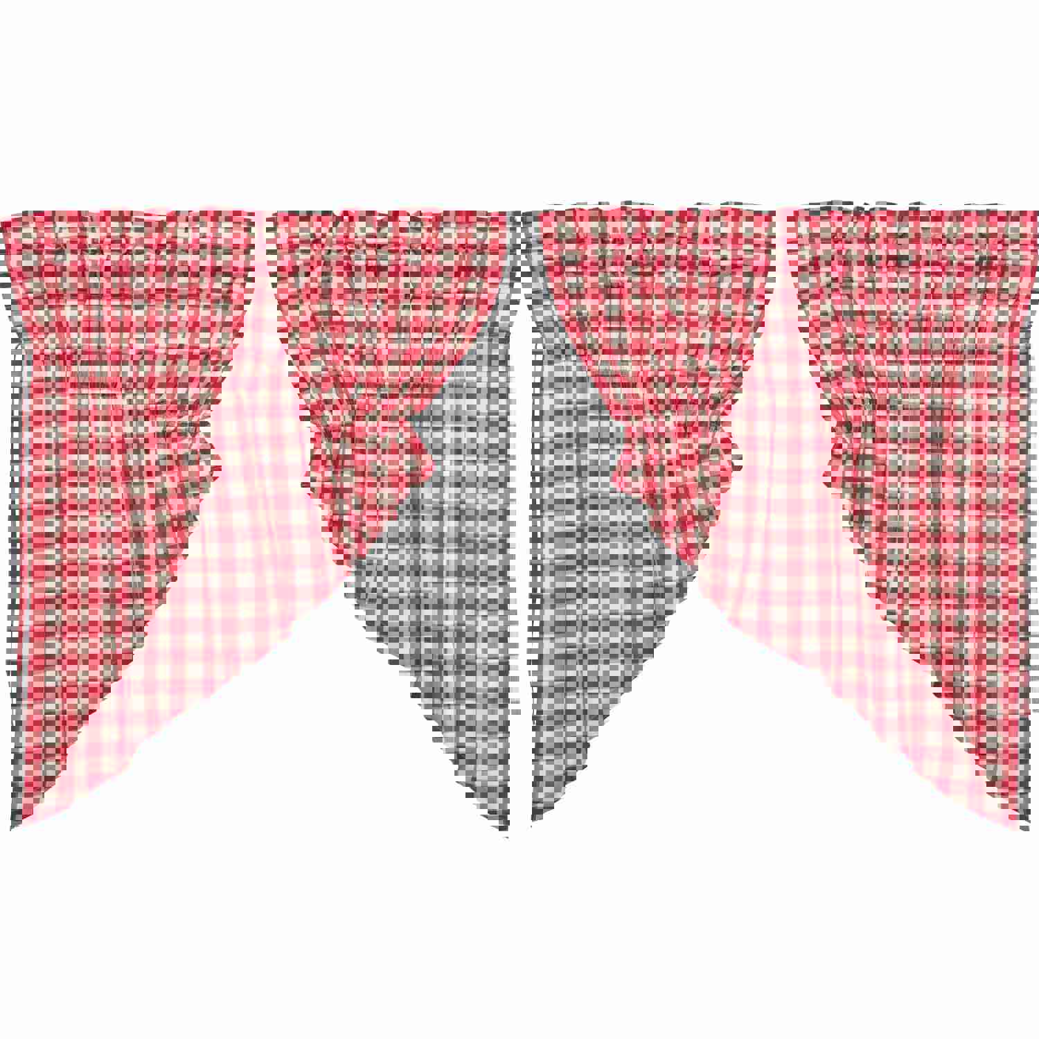 Annie Buffalo Red Check Prairie Swag Set of 2 (36x36x18)