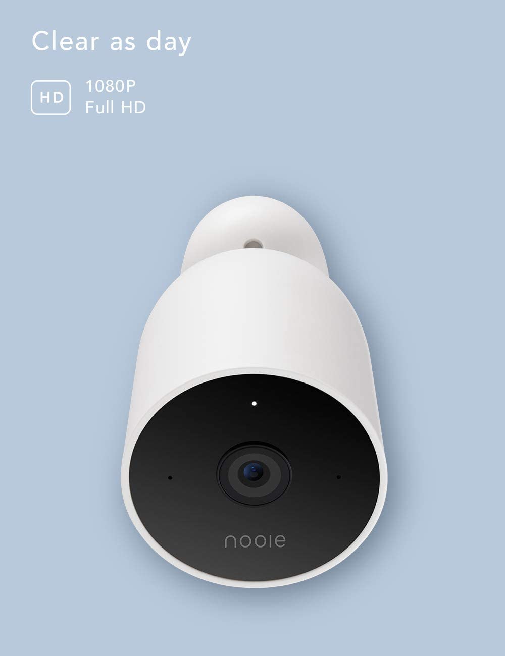 Nooie Outdoor Security Camera, 1080P Night Vision, 2.4G WiFi, IP66 Weatherproof, 2-Way Audio, Motion Detection