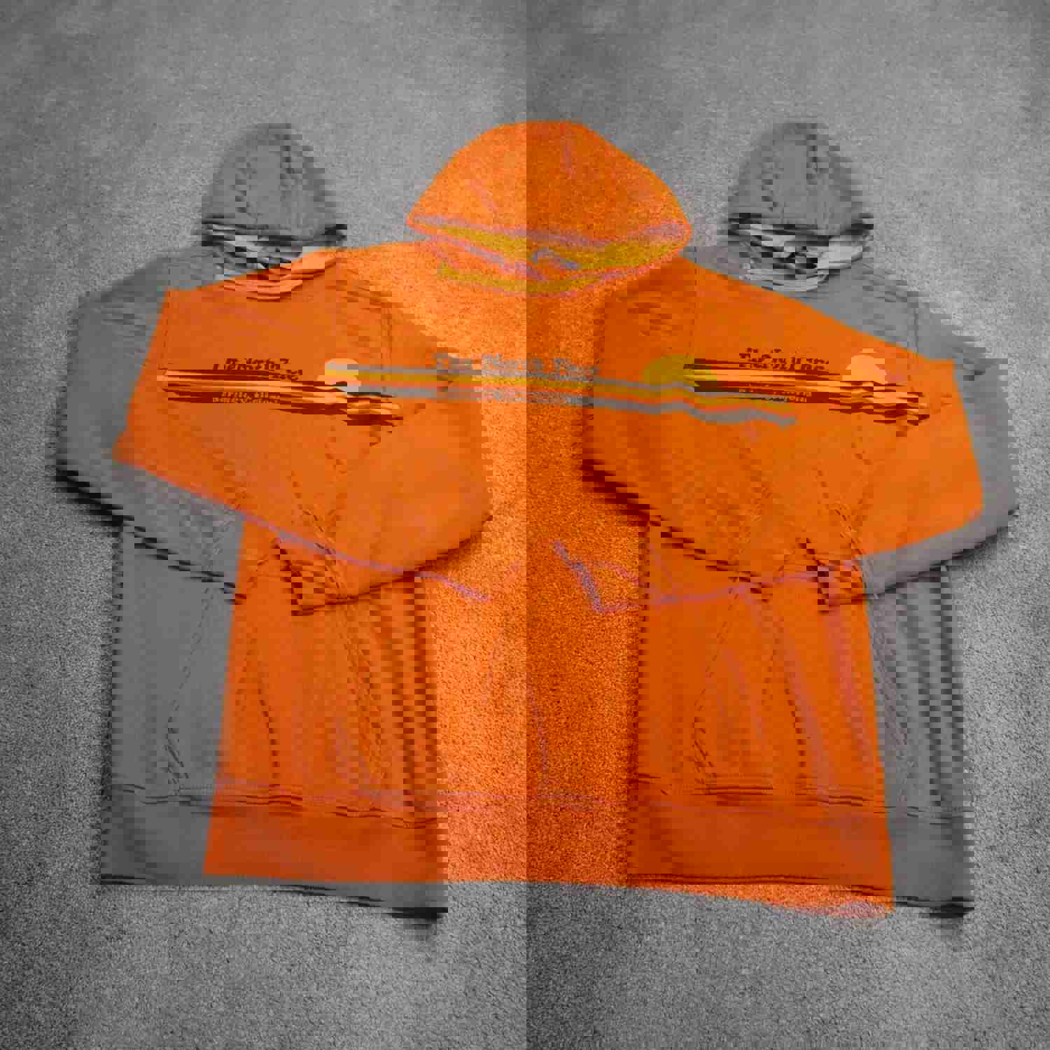 The North Face Men's Orange Pullover Hoodie Sweatshirt - Size Medium