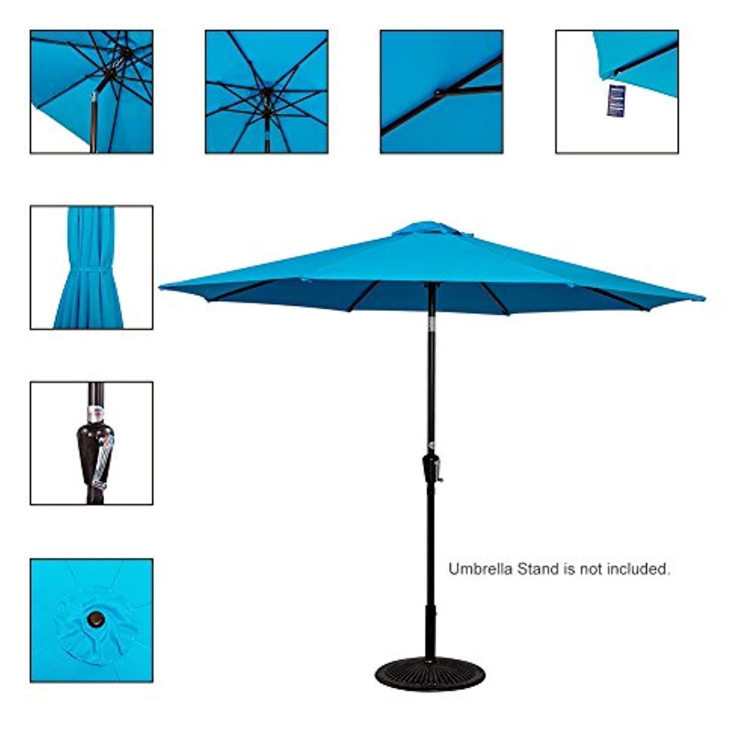Sundale Outdoor 10 Feet Aluminum Market Umbrella with Crank and Push Button Tilt