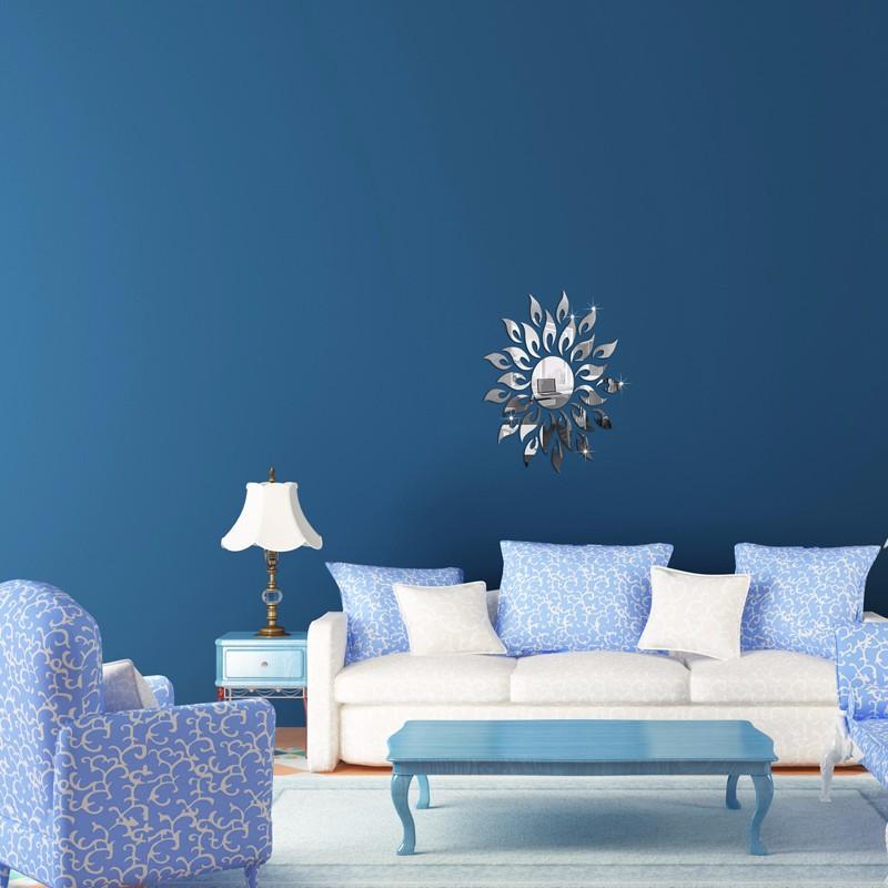Modern Floral Acrylic Mirror Decal Wall Stickers