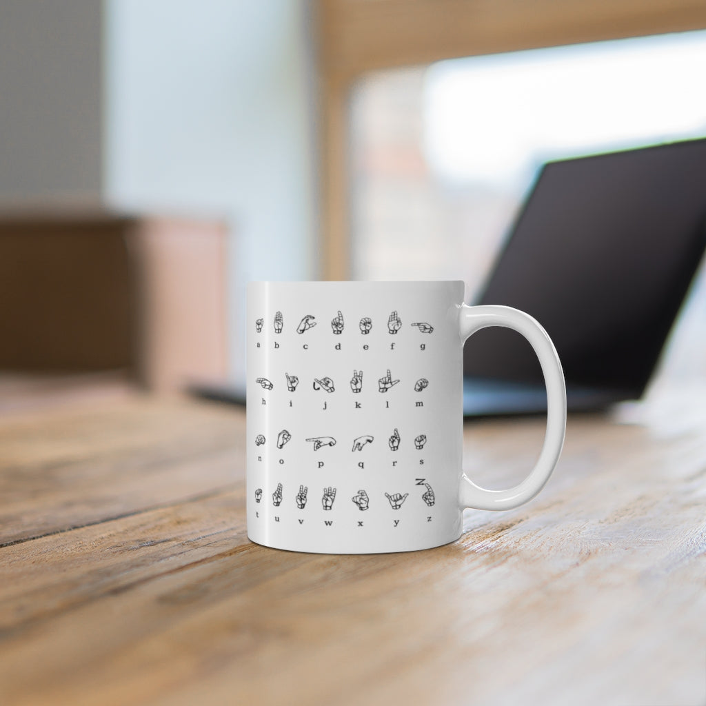 ASL Alphabet Numbers - Drink Wisely in MugWisdom - Ceramic 11oz Cup
