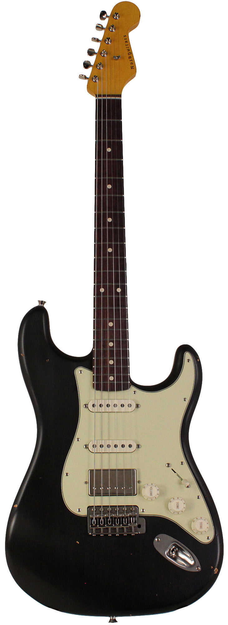 Nash S-63 HSS Guitar, Black, Light Aging - Vintage Strat Model