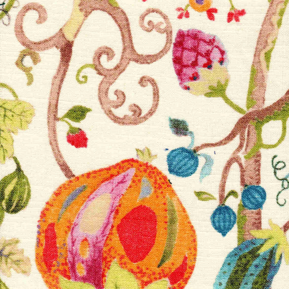 Empress Swag Valance in Tudor Summer Jacobean Floral, Tree of Life, Large Scale Multi-Color