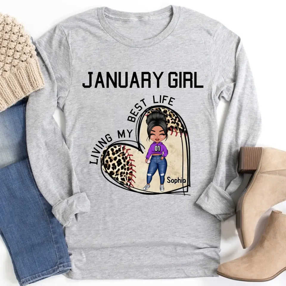 Custom January Birthday Shirt for Women - Queens Born in January Gift