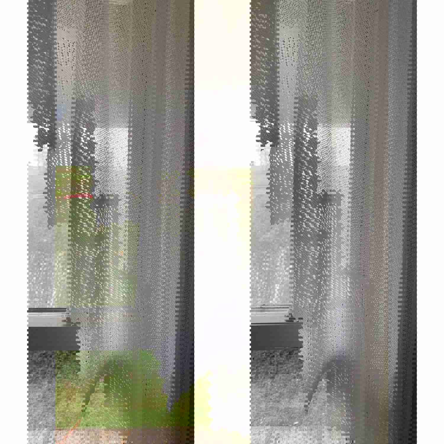White Lace Swag Curtain Valance Set of 2 Panels