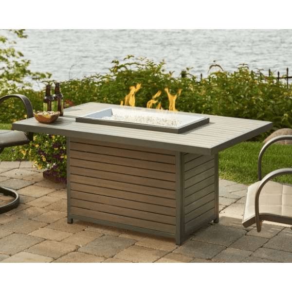 The Outdoor GreatRoom Brooks Rectangular Gas Fire Pit Table BRK-1224-19-K