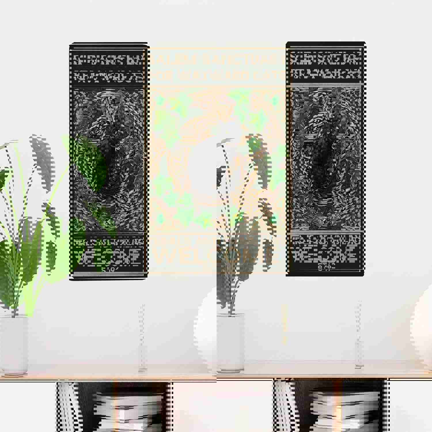 1pc Halloween The Little Olde Cat Metal Tin Sign, Vintage Wall Decor for Home, Bar, Cafe, Garage