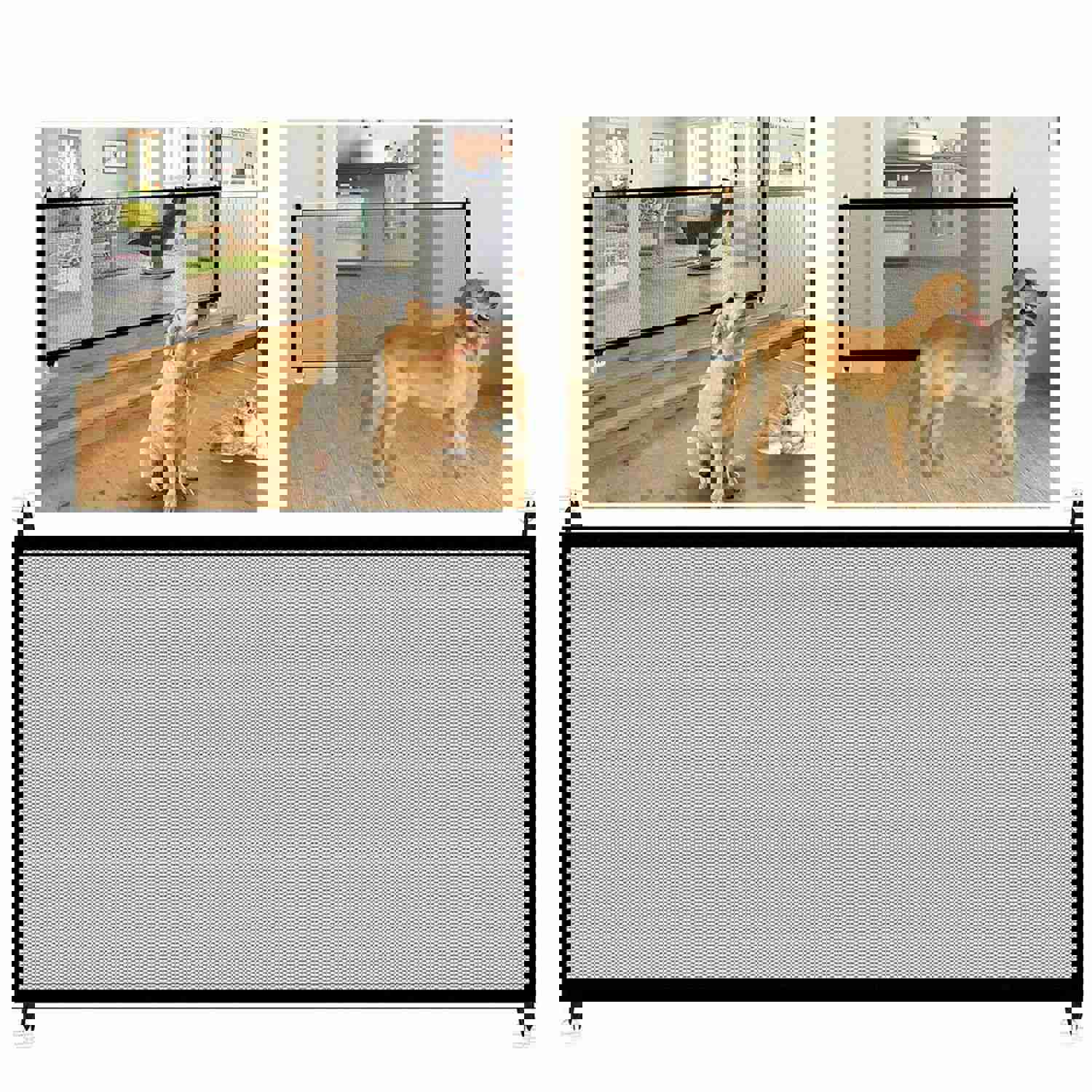 Pet Dog Fence Gate Safe Guard Safety Enclosure - Portable Mesh Magic Pet Gate