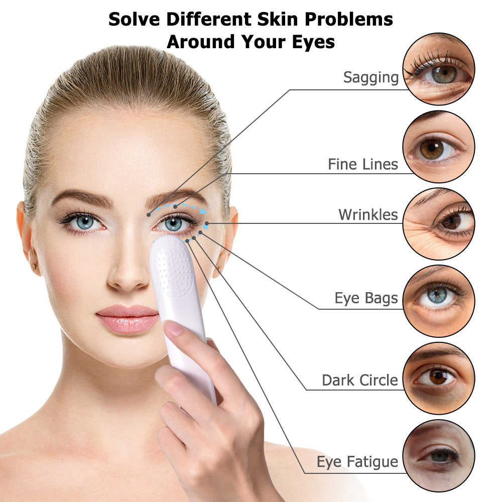 EMS Eye Vibration Massager - 4-in-1 Eye Beauty Device for Wrinkle Removal & Skin Tightening