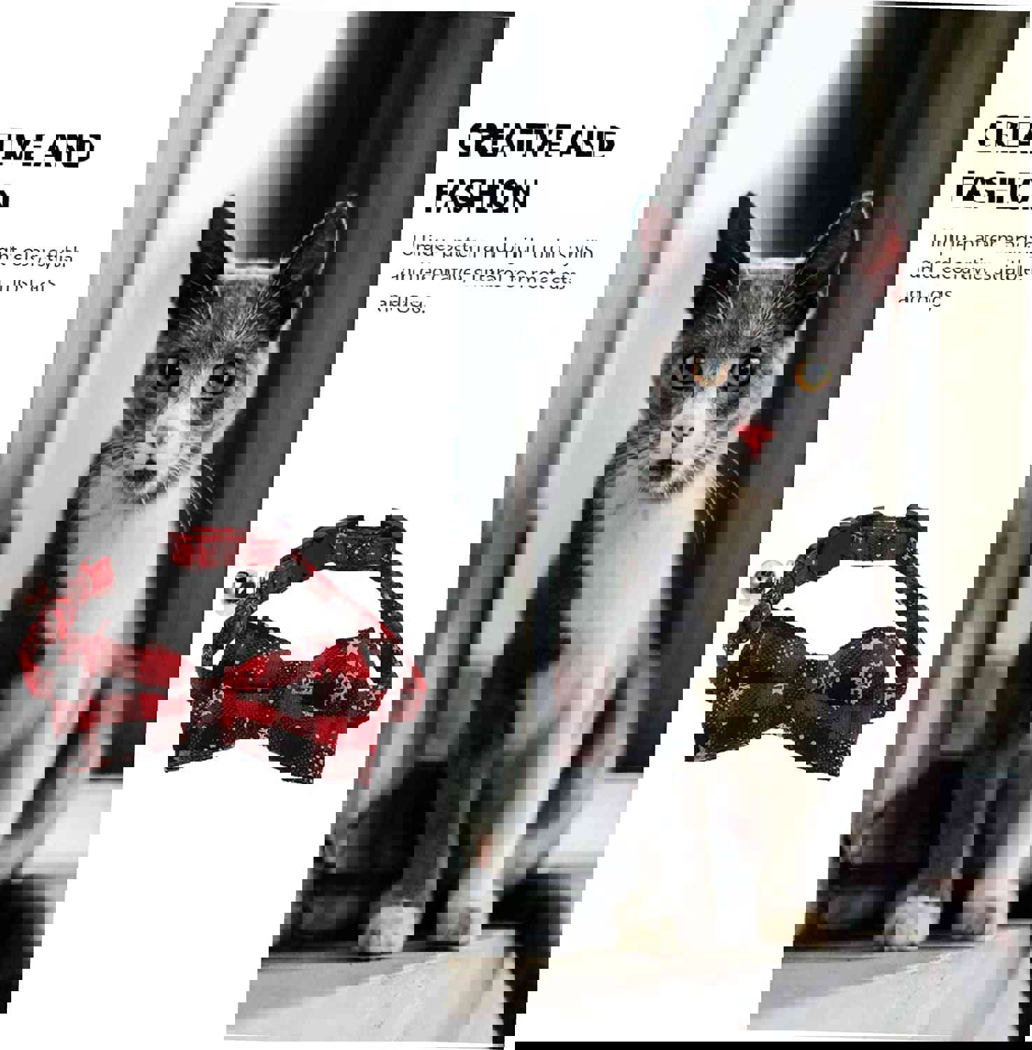 GLSTOY 1Pc Adjustable Christmas Bow Tie Collar for Small Dogs and Cats