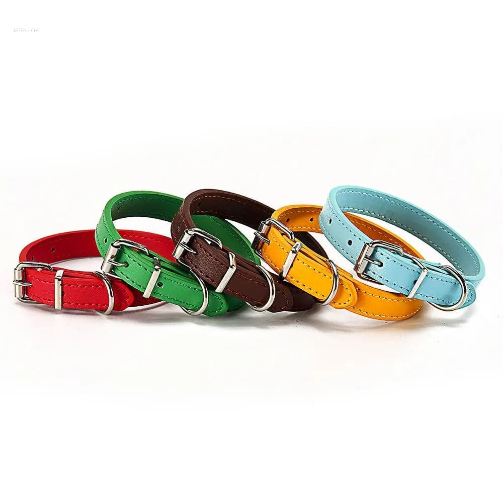 Durable PU Dog and Cat Collar - Stylish Pet Accessory