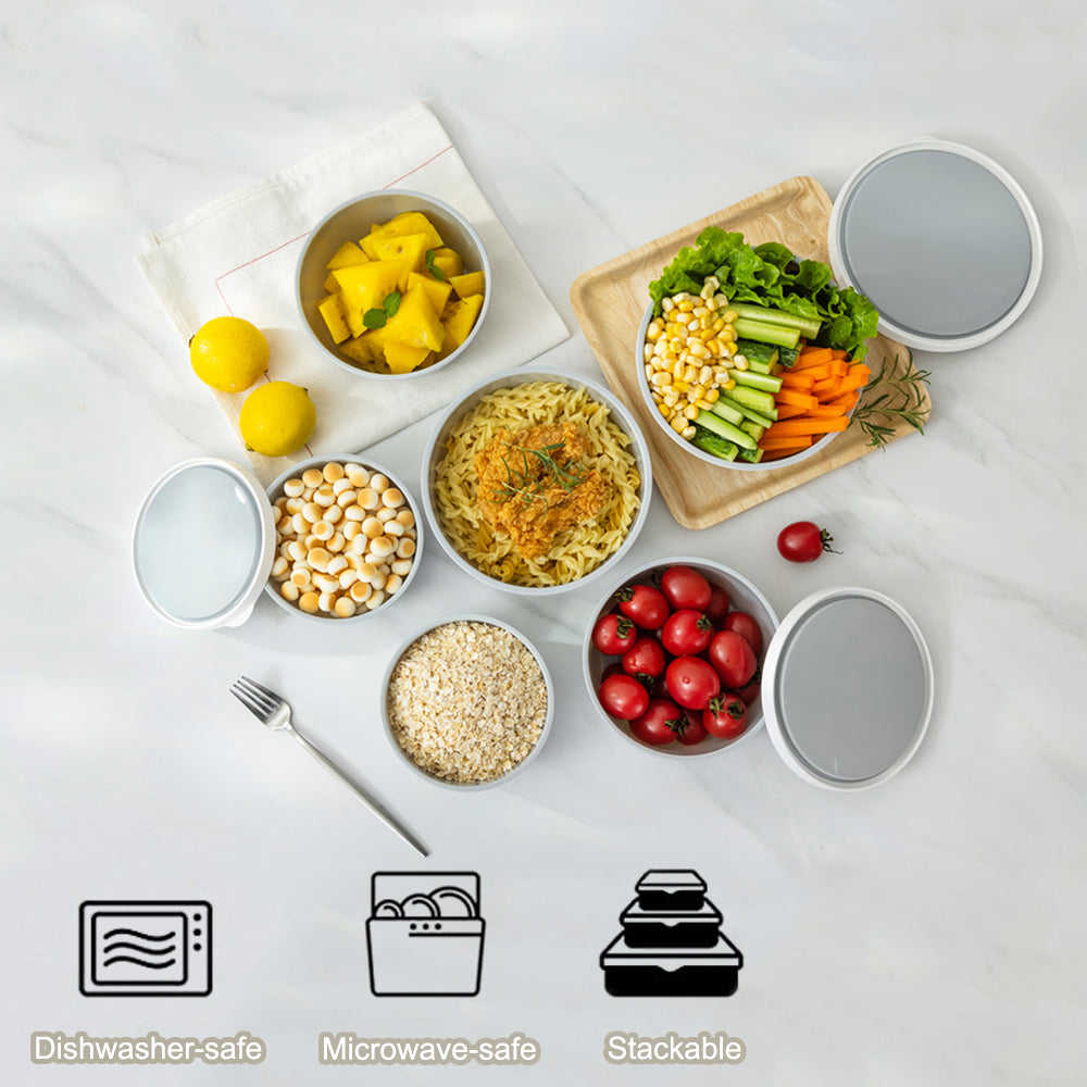 Lille Home Stackable Airtight Food Storage Containers with Lids, Set of 6