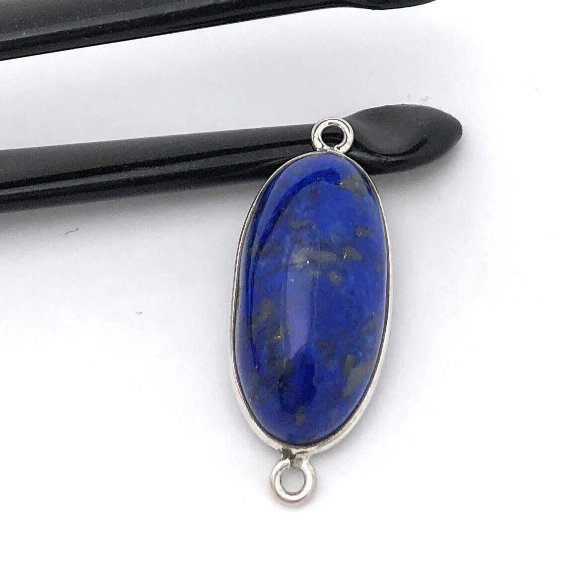 Sterling Silver Lapis Lazuli Gemstone Connector for Jewelry Making