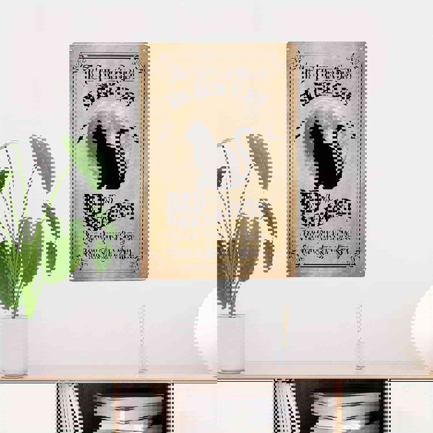 1pc Halloween The Little Olde Cat Metal Tin Sign, Vintage Wall Decor for Home, Bar, Cafe, Garage