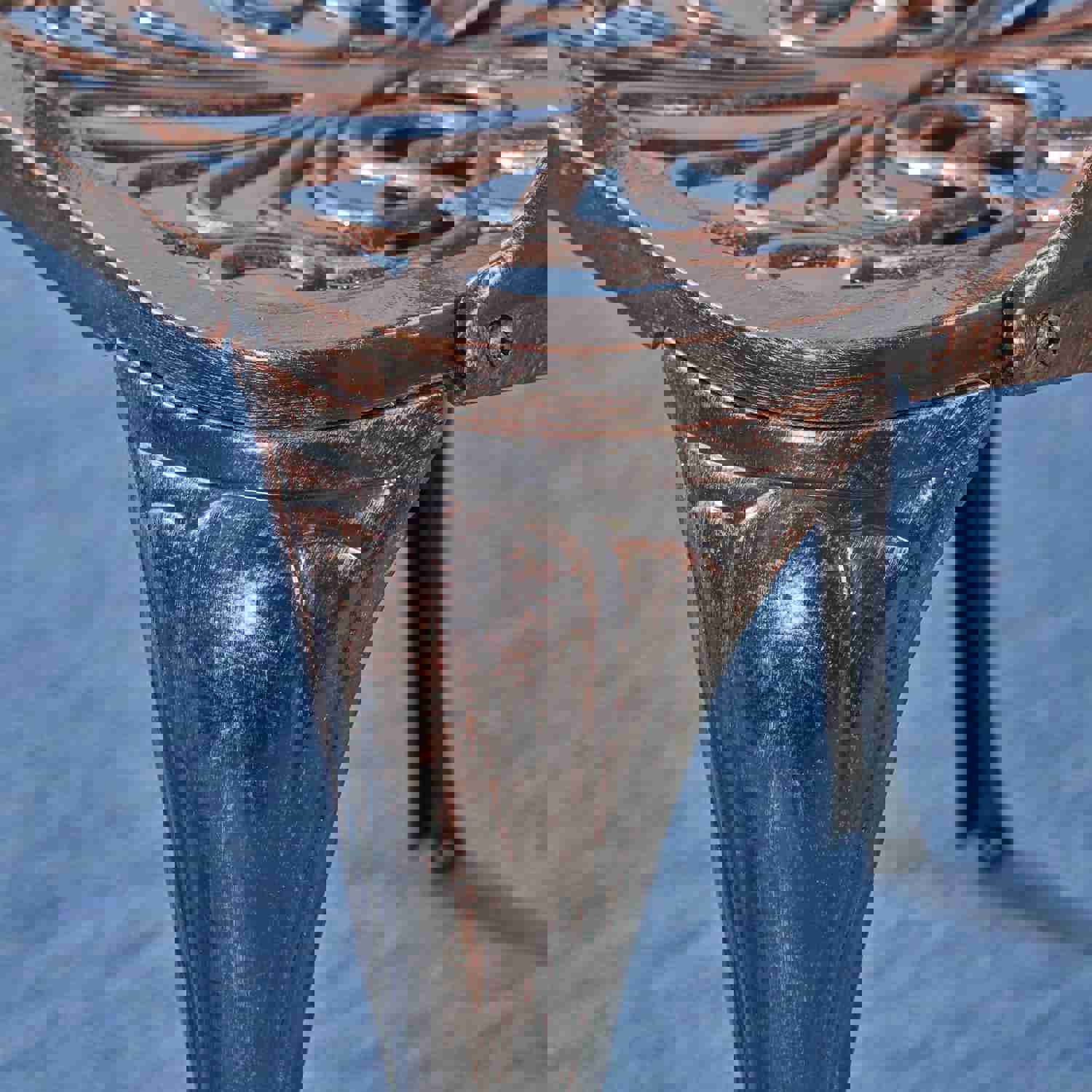 Barbara Outdoor 6-Seater Cast Aluminum Rectangular Dining Set in Shiny Copper