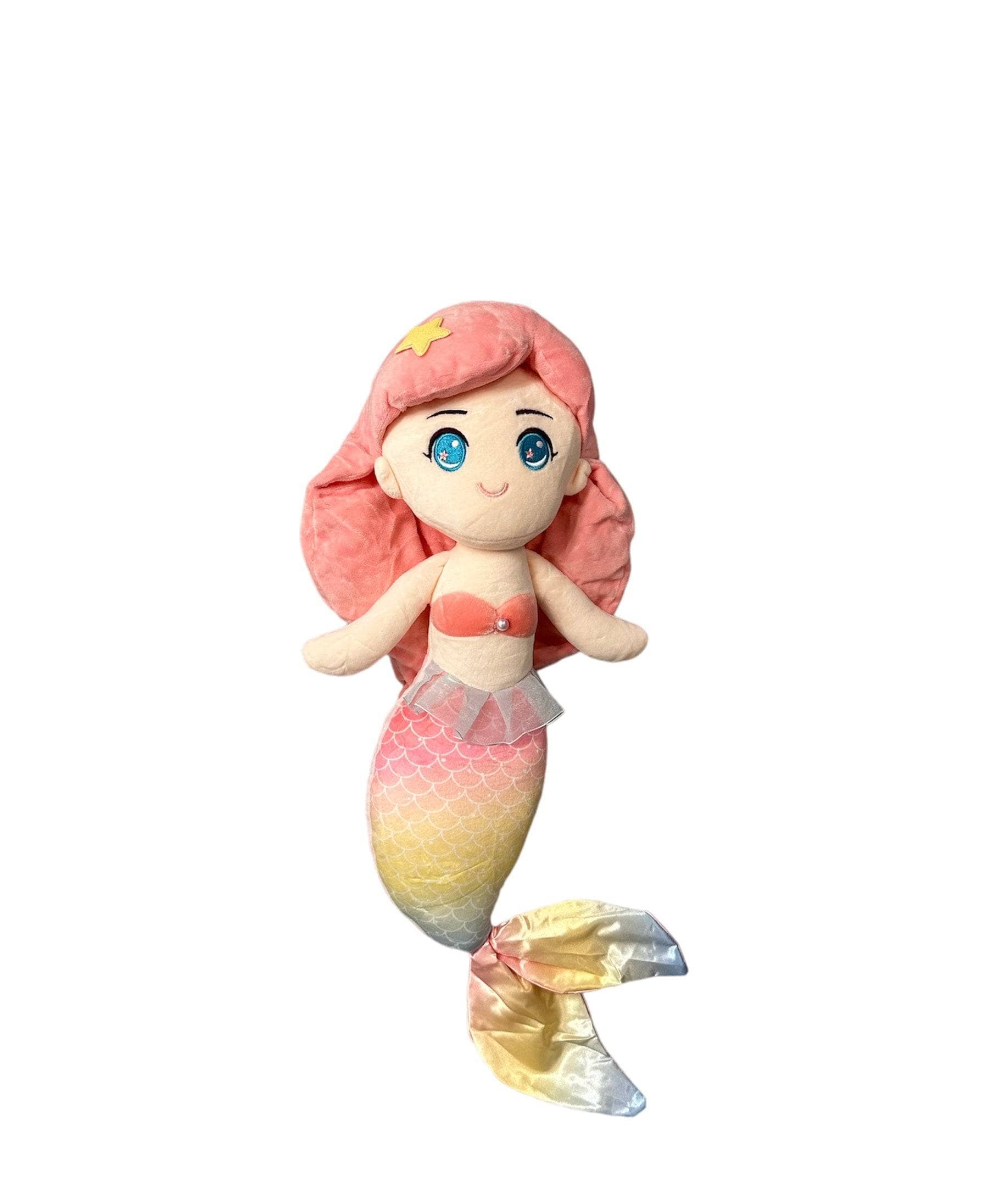 Soft Mini Plush Mermaid Princess Toy - 17 Inches, 3 Colors