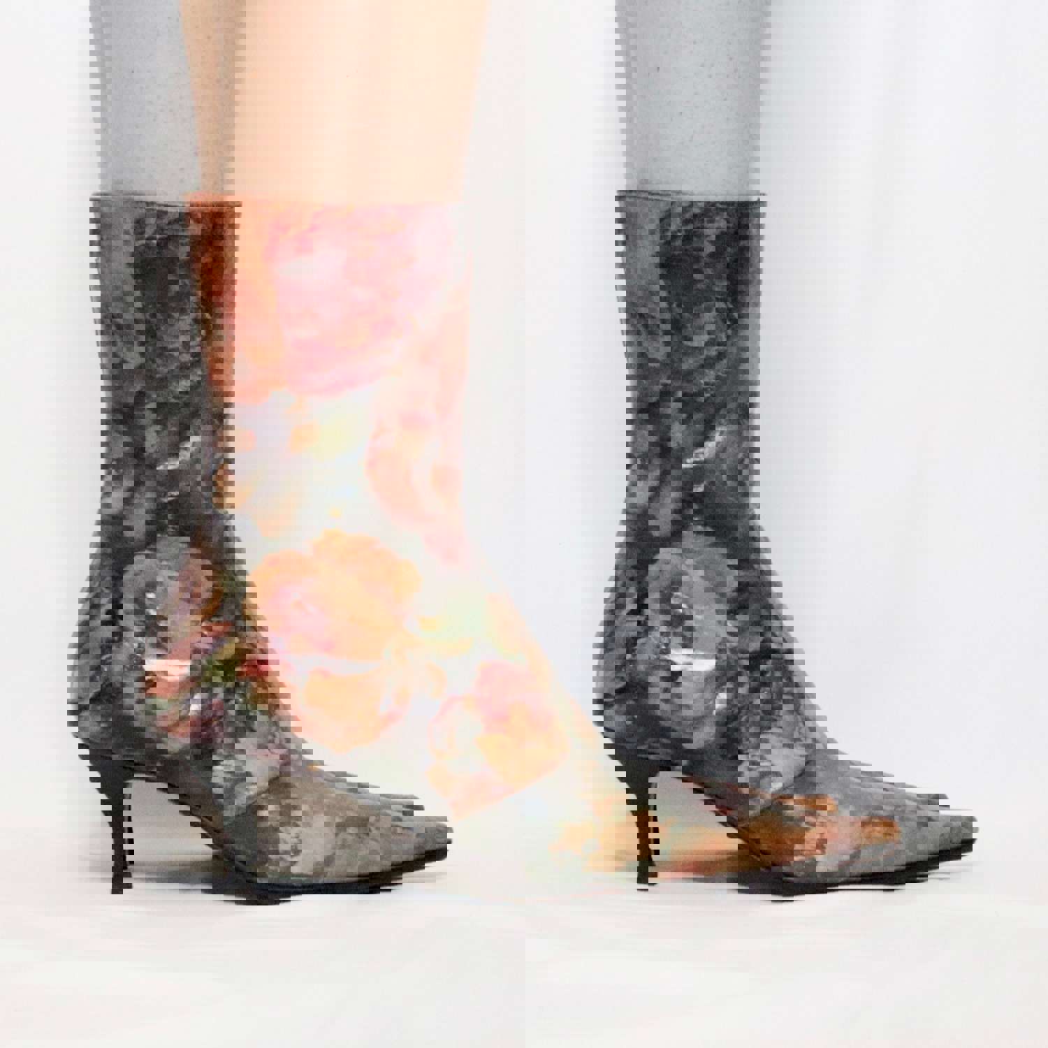 Y2K Vintage Floral Ankle Boots by Ursula Mascaro (Size 7 US)