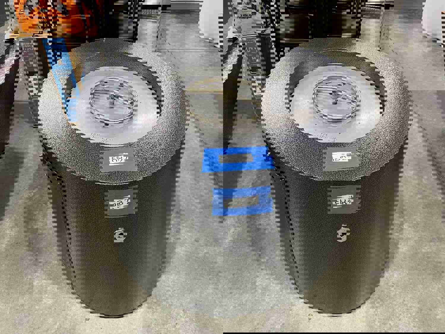 Starfire Designs Gravity Round Powder Coated Steel Gas Fire Pit with Propane Tank Access Door - Clearance