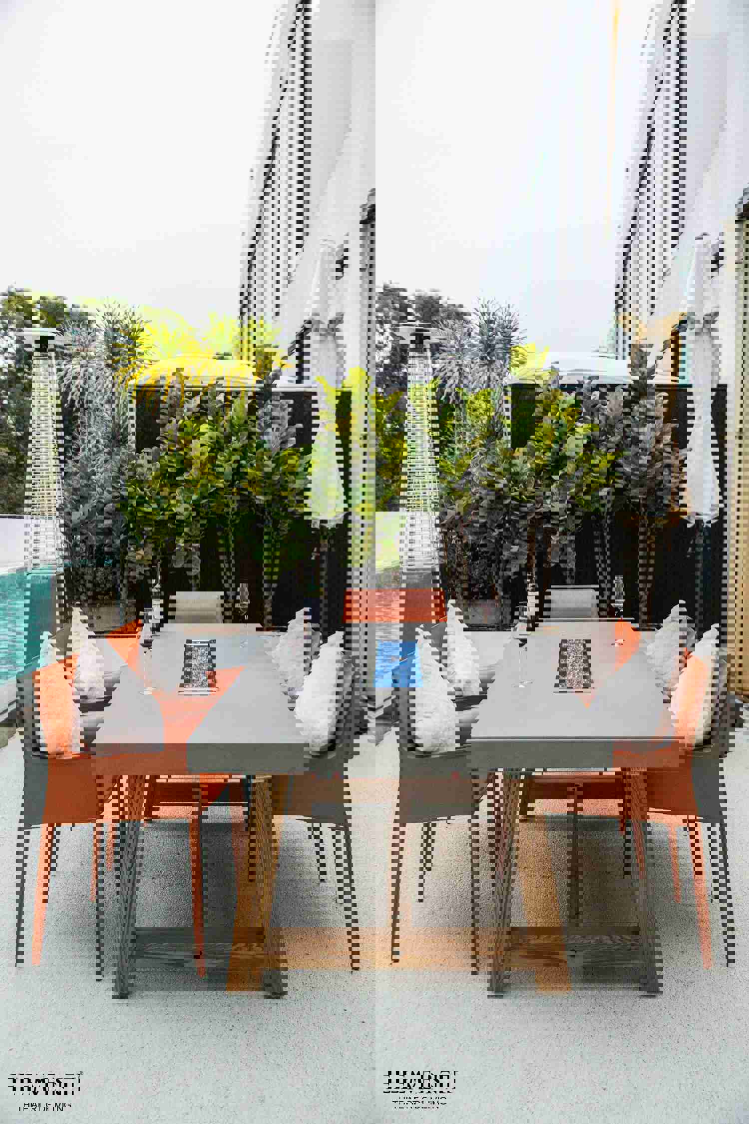 Sonoma 6 Seater Dining Table Concrete Fire Pit