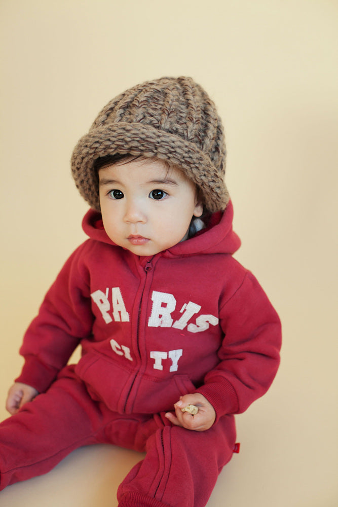 Paris Fleece Hoodie - Winter Warm Jumpsuit Romper for Babies