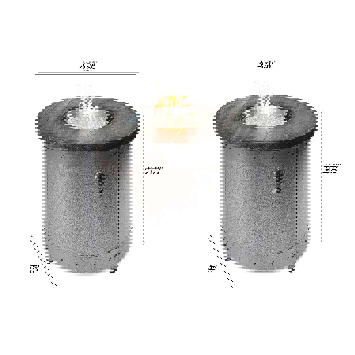 Edison Round Gas Fire Pit Table