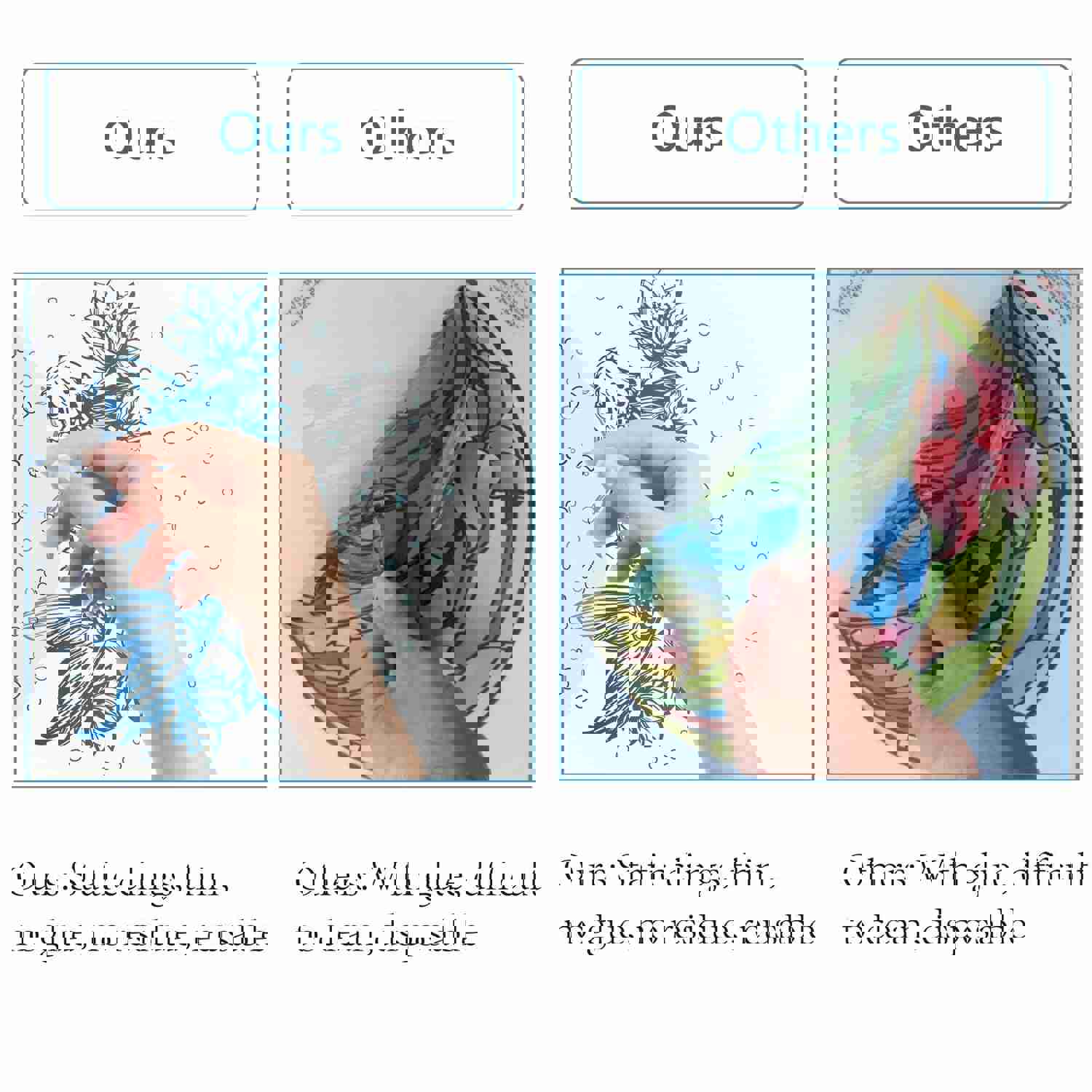 Craspire PVC Wall Sticker Set - Fish Pattern, Flat Round Shape for Window or Stairway Decoration (4 Styles, 4pcs/set)