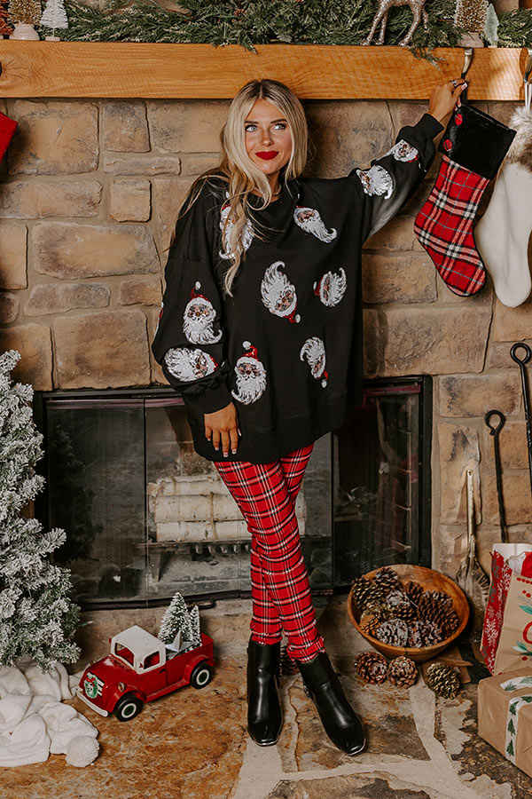 Santa Honey Sequin Sweatshirt in Black