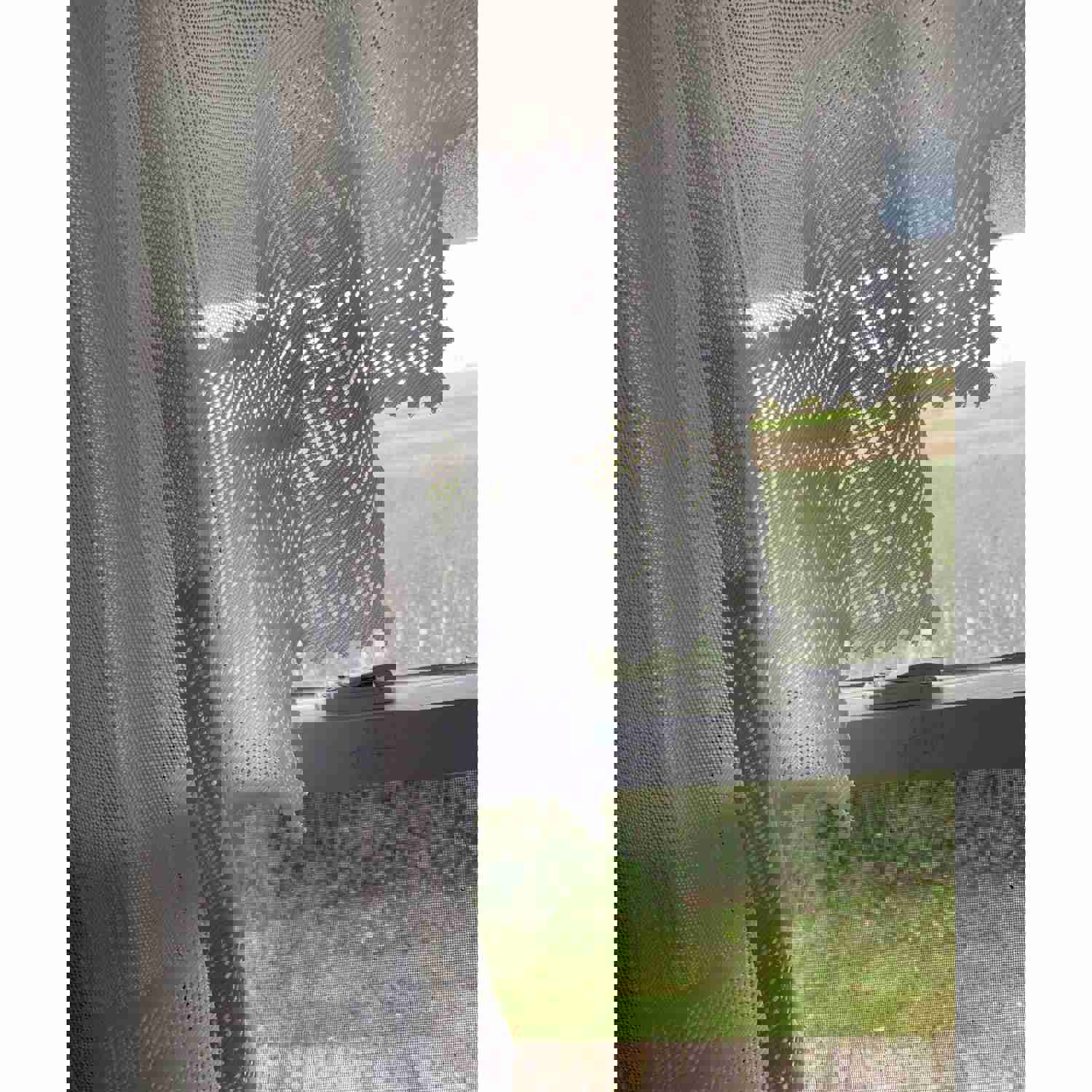 White Lace Swag Curtain Valance Set of 2 Panels