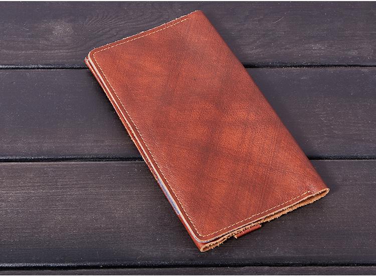 Vintage Italian Cowhide Leather Passport Travel Wallet for Men