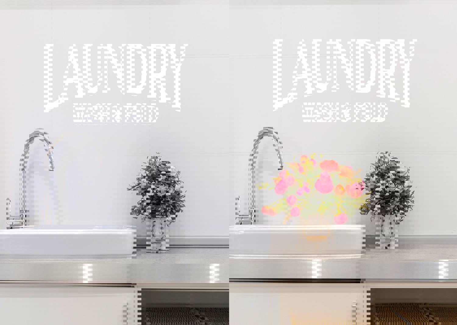 Laundry Wash And Fold Vinyl Wall Decal - Multiple Colors & Sizes