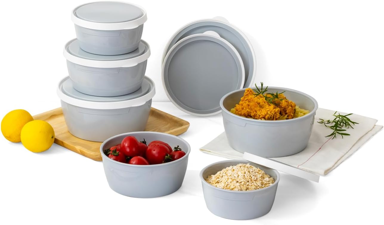 Lille Home Stackable Airtight Food Storage Containers with Lids, Set of 6